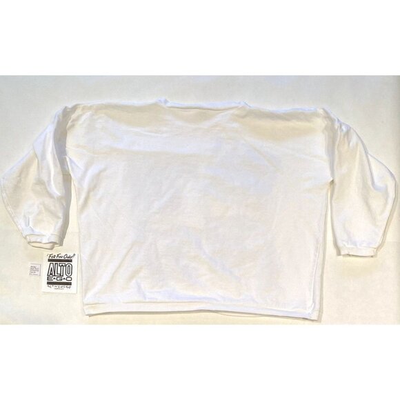 VTG 80s Alto Ego white french terry top tee shirt new wave retro street wear OS - Picture 3 of 15